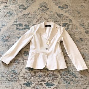 Elie Tahari white cotton / elastane fitted blazer